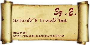 Szlezák Erzsébet névjegykártya